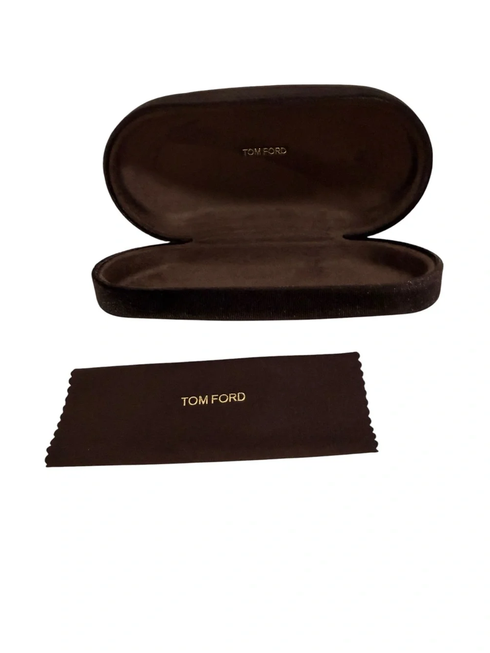Tom Ford Dark Brown Sunglasses Case Set with Cloth